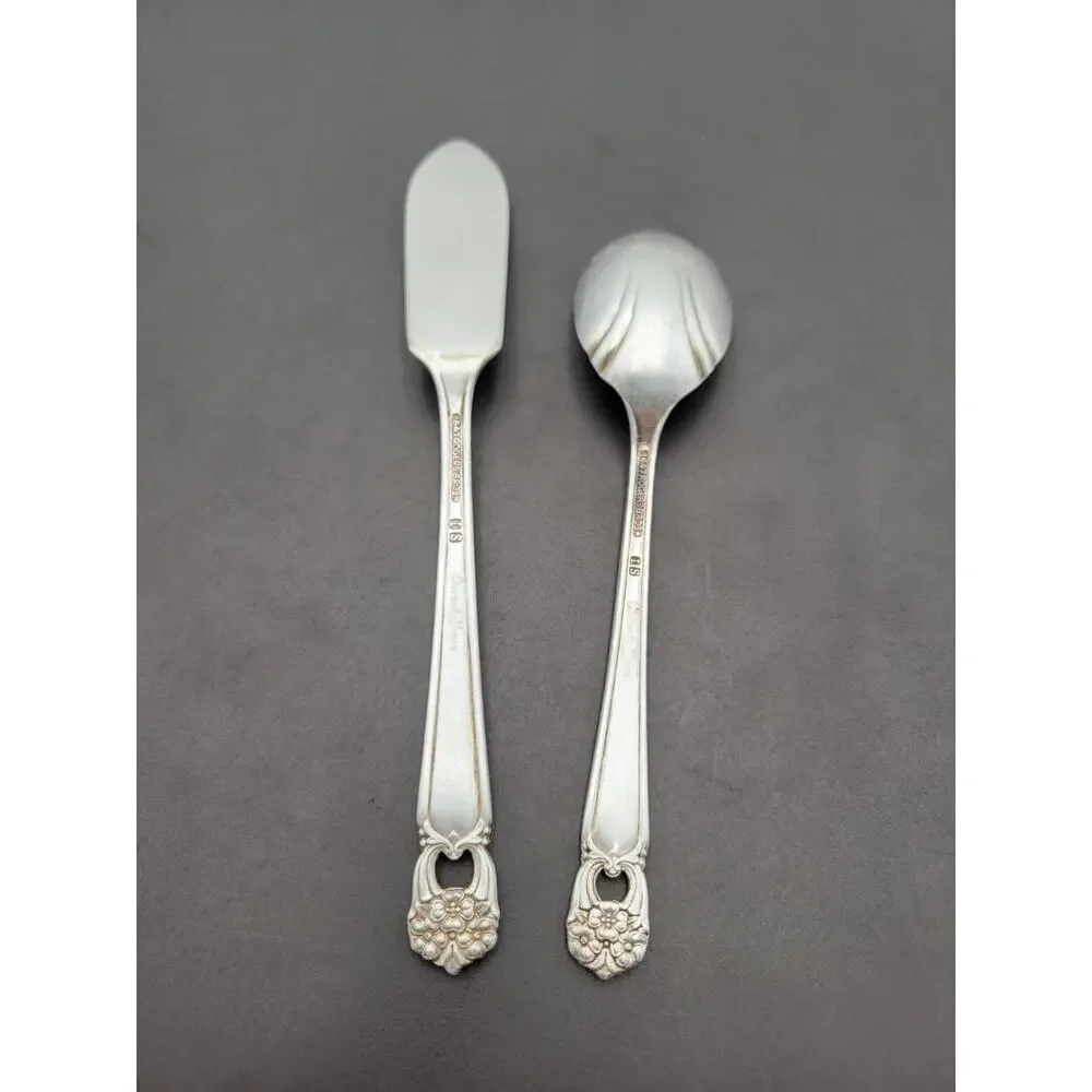 1847 Rogers Bros ETERNALLY YOURS Butter Knife & Sugar Spoon Silverplate Vtg